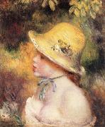 Pierre Renoir Young Girl in a Straw Hat Spain oil painting artist
